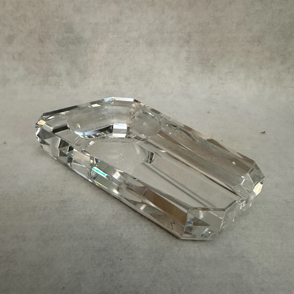 Thompson Cigar Crystal Ashtray 6 x 3.75 x 1" New with tags Includes box